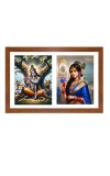 Lord krishna and rukmini Photo Frame - 11x15Inches - Spiritual Artwork for Home Wall Decoration, Puja Room and Office Decoration and Gifting 