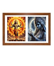 Surya and Chhaya Photo Frame - 11x15Inches - Spiritual Artwork for Home Wall Decoration, Puja Room and Office Decoration and Gifting Surya and Chhaya Photo Frame - 11x15Inches - Spiritual Artwork for Home Wall Decoration, Puja Room and Office Decoration and Gifting