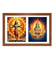 Surya and agni Photo Frame - 11x15Inches - Spiritual Artwork for Home Wall Decoration, Puja Room and Office Decoration and Gifting Surya and agni Photo Frame - 11x15Inches - Spiritual Artwork for Home Wall Decoration, Puja Room and Office Decoration and Gifting