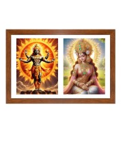 Sury and usha Photo Frame - 11x15Inches - Spiritual Artwork for Home Wall Decoration, Puja Room and Office Decoration and Gifting Sury and usha Photo Frame - 11x15Inches - Spiritual Artwork for Home Wall Decoration, Puja Room and Office Decoration and Gifting