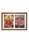 lakshmi and rukmini Photo Frame - 11x15Inches - Spiritual Artwork for Home Wall Decoration, Puja Room and Office Decoration and Gifting 