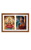 Lakshmi and sita Photo Frame - 11x15Inches - Spiritual Artwork for Home Wall Decoration, Puja Room and Office Decoration and Gifting 