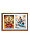 Lakshmi and ganga Photo Frame - 11x15Inches - Spiritual Artwork for Home Wall Decoration, Puja Room and Office Decoration and Gifting 
