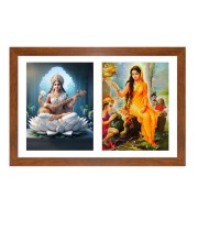 Saraswati and sita Photo Frame - 11x15Inches - Spiritual Artwork for Home Wall Decoration, Puja Room and Office Decoration and Gifting 