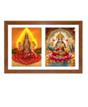 Bhairavi and lakshmi Photo Frame - 11x15Inches - Spiritual Artwork for Home Wall Decoration, Puja Room and Office Decoration and Gifting 