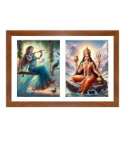 Radha and parvathi Photo Frame - 11x15Inches - Spiritual Artwork for Home Wall Decoration, Puja Room and Office Decoration and Gifting 