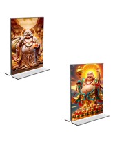 Car Desk/Table Top Laughing Buddha Acrylic T-Style Photo Stand - 2.5x3.5 Inches, Compact and Stylish Spiritual Display, easily change 2 photos ( Pack of 1 ) Car Desk/Table Top Laughing Buddha Acrylic T-Style Photo Stand - 2.5x3.5 Inches, Compact and Stylish Spiritual Display, easily change 2 photos ( Pack of 1 )