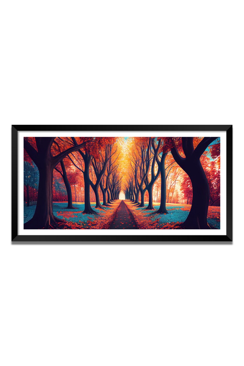 Nature Landscape Floating Frame Scenery Digital Print - 12x24 inch Modern Nature Wall Art for Living Room, Bedroom, Office, Hotels, Drawing Room