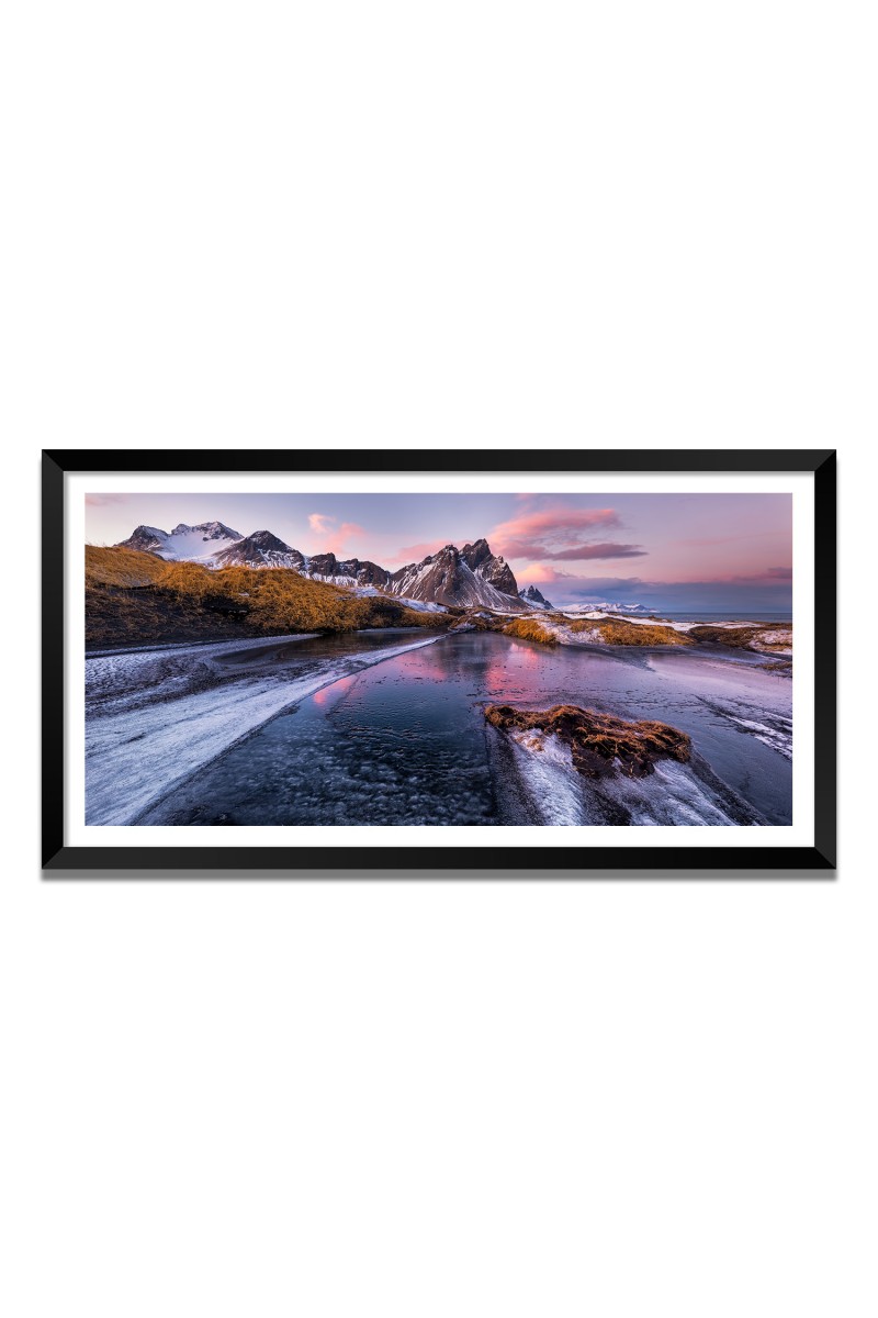 Nature Landscape Floating Frame Scenery Digital Print - 12x24 inch Modern Nature Wall Art for Living Room, Bedroom, Office, Hotels, Drawing Room