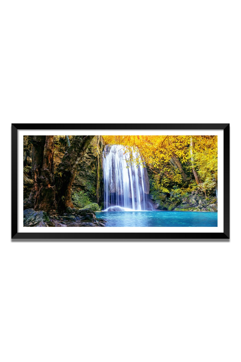 Nature Landscape Floating Frame Scenery Digital Print - 12x24 inch Modern Nature Wall Art for Living Room, Bedroom, Office, Hotels, Drawing Room