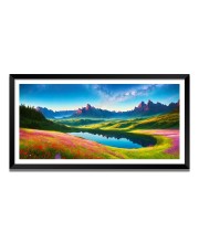 Nature Landscape Floating Frame Scenery Digital Print - 12x24 inch Modern Nature Wall Art for Living Room, Bedroom, Office, Hotels, Drawing Room