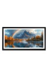 Nature Landscape Floating Frame Scenery Digital Print - 12x24 inch Modern Nature Wall Art for Living Room, Bedroom, Office, Hotels, Drawing Room