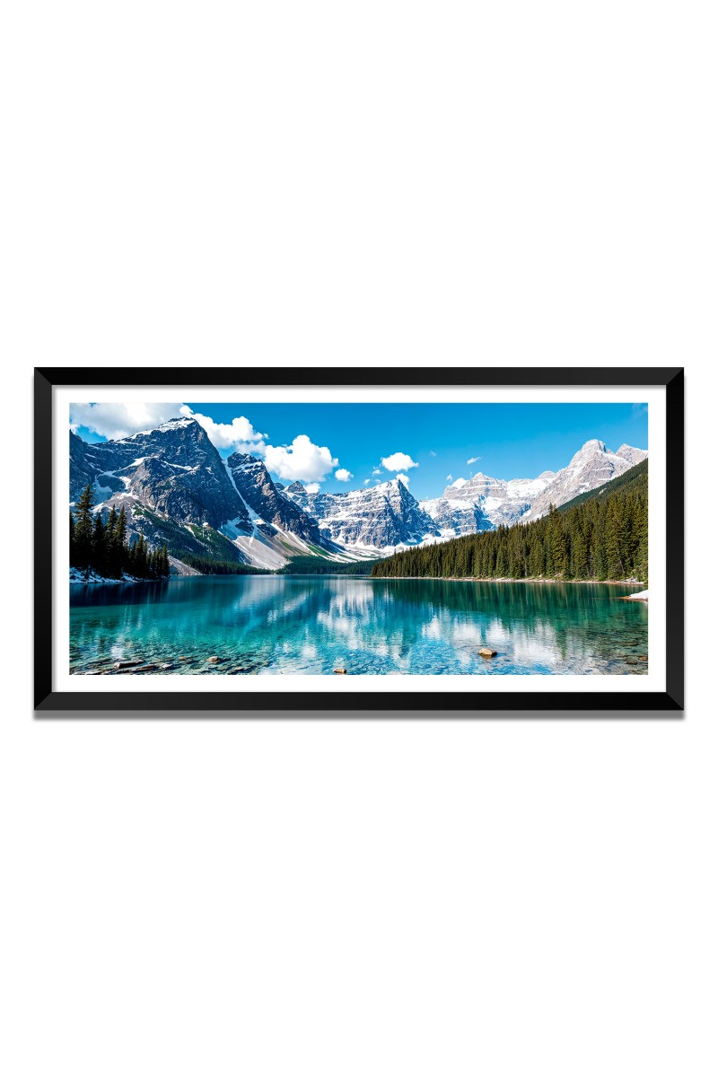 Nature Landscape Floating Frame Scenery Digital Print - 12x24 inch Modern Nature Wall Art for Living Room, Bedroom, Office, Hotels, Drawing Room