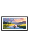 Nature Landscape Floating Frame Scenery Digital Print - 12x24 inch Modern Nature Wall Art for Living Room, Bedroom, Office, Hotels, Drawing Room