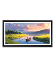 Nature Landscape Floating Frame Scenery Digital Print - 12x24 inch Modern Nature Wall Art for Living Room, Bedroom, Office, Hotels, Drawing Room