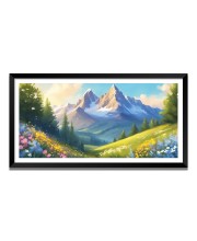 Nature Landscape Floating Frame Scenery Digital Print - 12x24 inch Modern Nature Wall Art for Living Room, Bedroom, Office, Hotels, Drawing Room