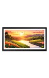 Nature Landscape Floating Frame Scenery Digital Print - 12x24 inch Modern Nature Wall Art for Living Room, Bedroom, Office, Hotels, Drawing Room