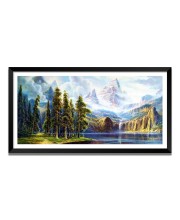 Nature Landscape Floating Frame Scenery Digital Print - 12x24 inch Modern Nature Wall Art for Living Room, Bedroom, Office, Hotels, Drawing Room