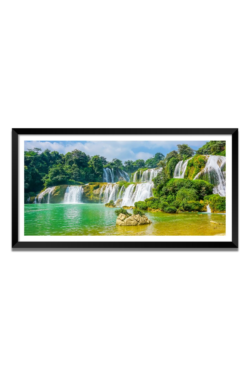 Nature Landscape Floating Frame Scenery Digital Print - 12x24 inch Modern Nature Wall Art for Living Room, Bedroom, Office, Hotels, Drawing Room