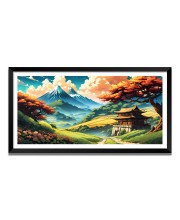 Nature Landscape Floating Frame Scenery Digital Print - 12x24 inch Modern Nature Wall Art for Living Room, Bedroom, Office, Hotels, Drawing Room