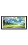 Nature Landscape Floating Frame Scenery Digital Print - 12x24 inch Modern Nature Wall Art for Living Room, Bedroom, Office, Hotels, Drawing Room