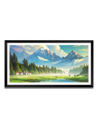 Nature Landscape Floating Frame Scenery Digital Print - 12x24 inch Modern Nature Wall Art for Living Room, Bedroom, Office, Hotels, Drawing Room