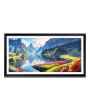 Nature Landscape Floating Frame Scenery Digital Print - 12x24 inch Modern Nature Wall Art for Living Room, Bedroom, Office, Hotels, Drawing Room
