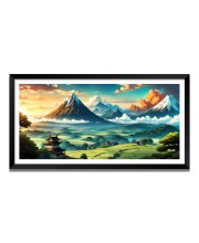 Nature Landscape Floating Frame Scenery Digital Print - 12x24 inch Modern Nature Wall Art for Living Room, Bedroom, Office, Hotels, Drawing Room