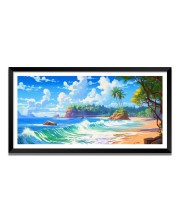 Nature Landscape Floating Frame Scenery Digital Print - 12x24 inch Modern Nature Wall Art for Living Room, Bedroom, Office, Hotels, Drawing Room
