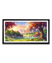 Nature Landscape Floating Frame Scenery Digital Print - 12x24 inch Modern Nature Wall Art for Living Room, Bedroom, Office, Hotels, Drawing Room