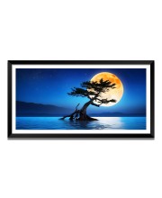 Nature Landscape Floating Frame Scenery Digital Print - 12x24 inch Modern Nature Wall Art for Living Room, Bedroom, Office, Hotels, Drawing Room