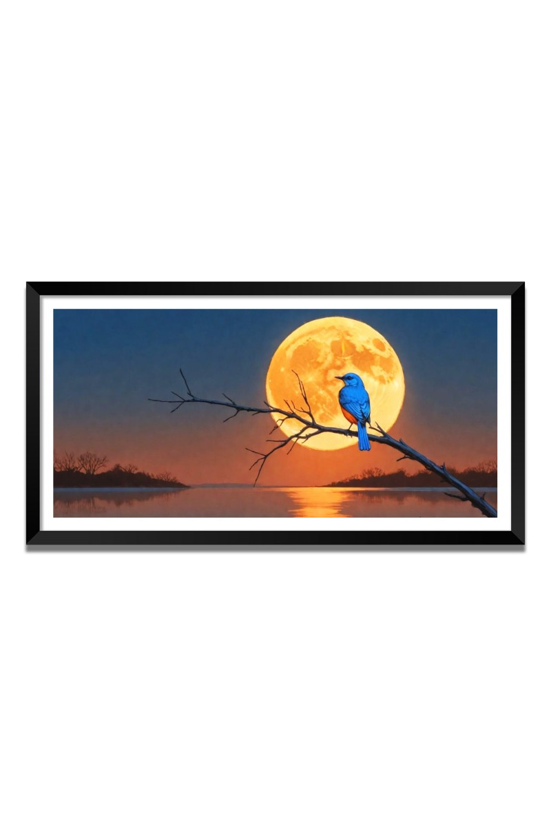 Nature Landscape Floating Frame Scenery Digital Print - 12x24 inch Modern Nature Wall Art for Living Room, Bedroom, Office, Hotels, Drawing Room