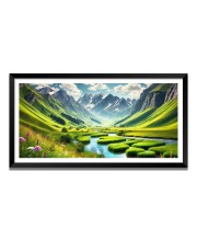 Nature Landscape Floating Frame Scenery Digital Print - 12x24 inch Modern Nature Wall Art for Living Room, Bedroom, Office, Hotels, Drawing Room