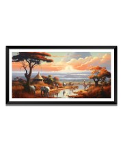 Nature Landscape Floating Frame Scenery Digital Print - 12x24 inch Modern Nature Wall Art for Living Room, Bedroom, Office, Hotels, Drawing Room