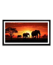 Nature Landscape Floating Frame Scenery Digital Print - 12x24 inch Modern Nature Wall Art for Living Room, Bedroom, Office, Hotels, Drawing Room