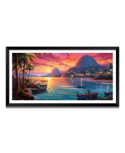 Nature Landscape Floating Frame Scenery Digital Print - 12x24 inch Modern Nature Wall Art for Living Room, Bedroom, Office, Hotels, Drawing Room