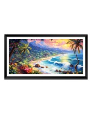 Nature Landscape Floating Frame Scenery Digital Print - 12x24 inch Modern Nature Wall Art for Living Room, Bedroom, Office, Hotels, Drawing Room
