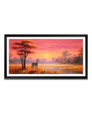 Nature Landscape Floating Frame Scenery Digital Print - 12x24 inch Modern Nature Wall Art for Living Room, Bedroom, Office, Hotels, Drawing Room