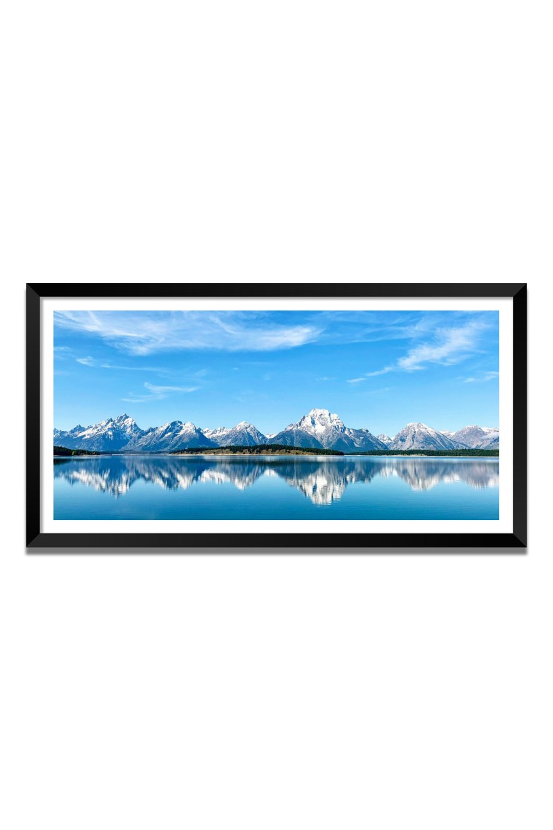 Nature Landscape Floating Frame Scenery Digital Print - 12x24 inch Modern Nature Wall Art for Living Room, Bedroom, Office, Hotels, Drawing Room