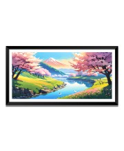 Nature Landscape Floating Frame Scenery Digital Print - 12x24 inch Modern Nature Wall Art for Living Room, Bedroom, Office, Hotels, Drawing Room