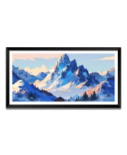 Nature Landscape Floating Frame Scenery Digital Print - 12x24 inch Modern Nature Wall Art for Living Room, Bedroom, Office, Hotels, Drawing Room