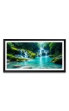 Nature Landscape Floating Frame Scenery Digital Print - 12x24 inch Modern Nature Wall Art for Living Room, Bedroom, Office, Hotels, Drawing Room