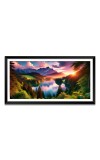 Nature Landscape Floating Frame Scenery Digital Print - 12x24 inch Modern Nature Wall Art for Living Room, Bedroom, Office, Hotels, Drawing Room