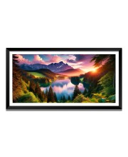 Nature Landscape Floating Frame Scenery Digital Print - 12x24 inch Modern Nature Wall Art for Living Room, Bedroom, Office, Hotels, Drawing Room