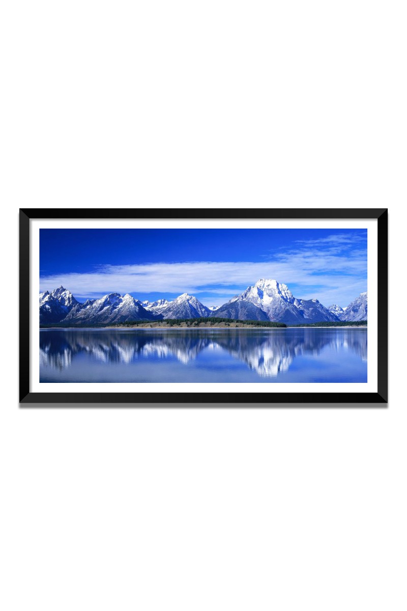 Nature Landscape Floating Frame Scenery Digital Print - 12x24 inch Modern Nature Wall Art for Living Room, Bedroom, Office, Hotels, Drawing Room