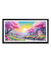 Nature Landscape Floating Frame Scenery Digital Print - 12x24 inch Modern Nature Wall Art for Living Room, Bedroom, Office, Hotels, Drawing Room