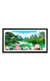 Nature Landscape Floating Frame Scenery Digital Print - 12x24 inch Modern Nature Wall Art for Living Room, Bedroom, Office, Hotels, Drawing Room