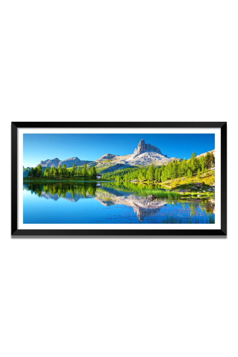 Nature Landscape Floating Frame Scenery Digital Print - 12x24 inch Modern Nature Wall Art for Living Room, Bedroom, Office, Hotels, Drawing Room