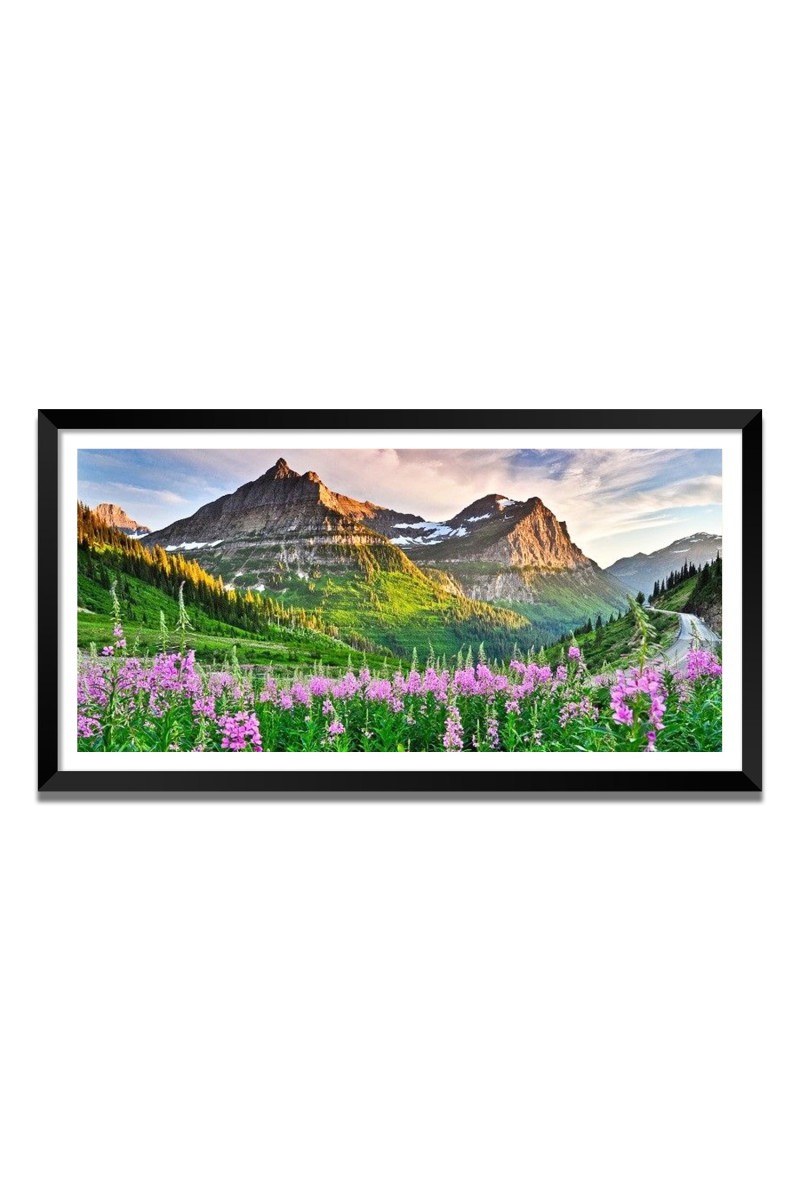 Nature Landscape Floating Frame Scenery Digital Print - 12x24 inch Modern Nature Wall Art for Living Room, Bedroom, Office, Hotels, Drawing Room