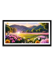 Nature Landscape Floating Frame Scenery Digital Print - 12x24 inch Modern Nature Wall Art for Living Room, Bedroom, Office, Hotels, Drawing Room